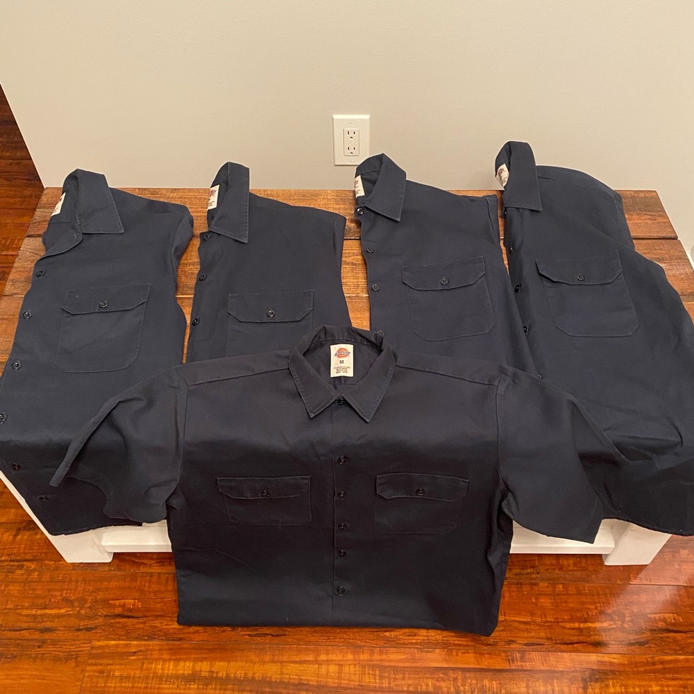 DICKIES MENS SHORT SLEEVE WORK SHIRT - LOT OF 5